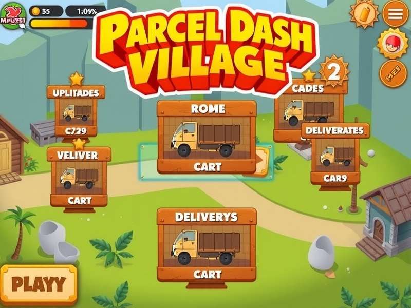Parcel Dash Village vehicle upgrade screen showing different delivery options
